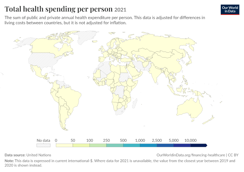 A thumbnail of the "Total health spending per person" chart