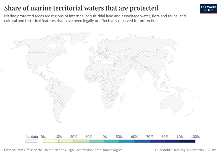 A thumbnail of the "Share of marine territorial waters that are protected" chart