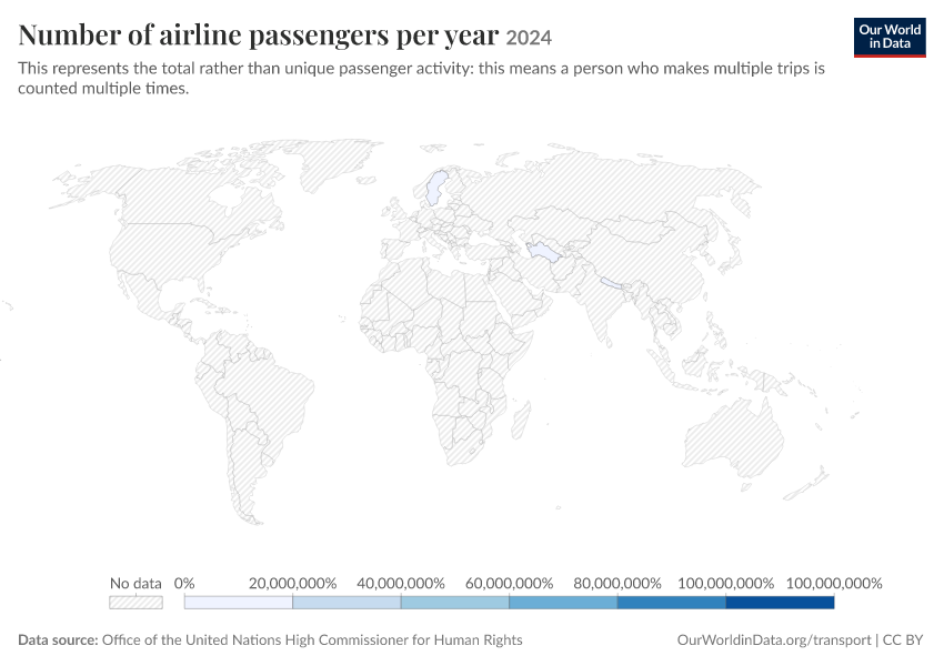 A thumbnail of the "Number of airline passengers per year" chart