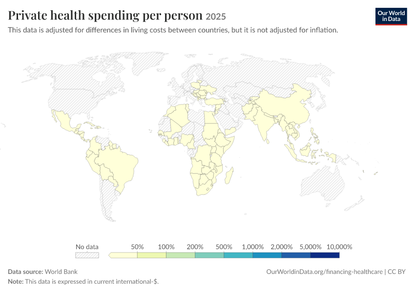 A thumbnail of the "Private health spending per person" chart