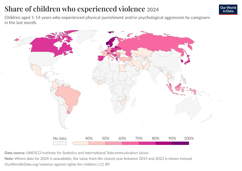 A thumbnail of the "Share of children who experienced violence" chart