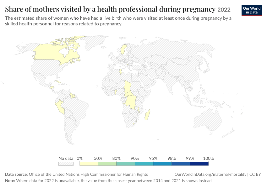 A thumbnail of the "Share of mothers visited by a health professional during pregnancy" chart