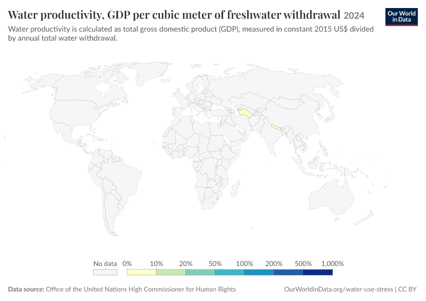 A thumbnail of the "Water productivity, GDP per cubic meter of freshwater withdrawal" chart